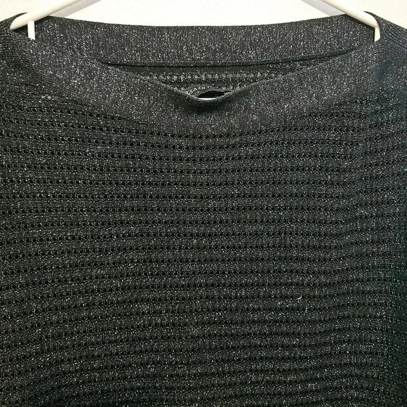 All Saints Elle Metallic Open Knit Jumper Black Long Sleeve Size  M/L - Picture 9 of 13